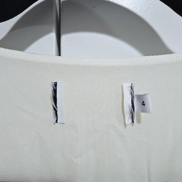 Tanya Taylor - 4 Ivory Mettalic Floral Puff Sleeves Midi Dress - Picture 3 of 8